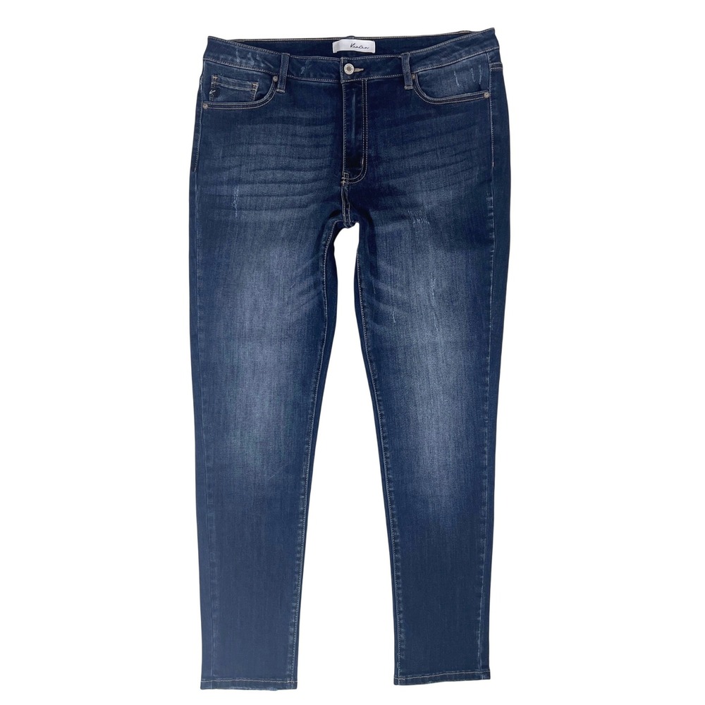 KANCAN High Rise Skinny Jeans XL 14 16 Dark Minimalist 34 Stretch KC7095D-P Plus